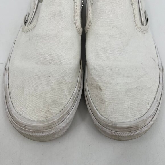 Vans White Classic Slip-On Canvas Sneakers | Size 7.5 - Picture 7 of 10
